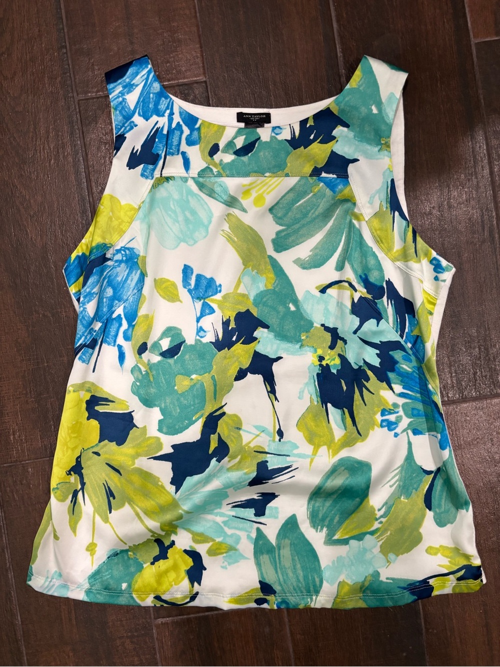 Ann Taylor Sleeveless Abstract Floral Print Tank Top Size M